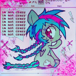 Size: 2598x2598 | Tagged: safe, artist:ieatedyuripizza, derpibooru import, oc, oc only, pegasus, pony, braid, braided tail, green coat, ms paint, multicolored mane, solo, tail, twin braids