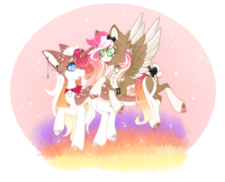 Size: 2262x1829 | Tagged: safe, artist:furtoodie, derpibooru import, oc, oc only, oc:brooklyn, oc:circe, pegasus, pony, unicorn, female, horn, mare