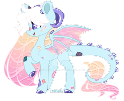 Size: 1024x835 | Tagged: safe, artist:furtoodie, derpibooru import, oc, oc:fizzle pop, dracony, dragon, hybrid, concave belly, deviantart watermark, female, obtrusive watermark, solo, watermark