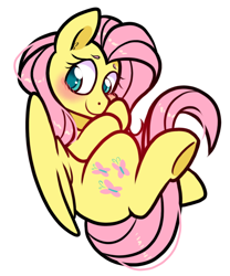 Size: 650x780 | Tagged: safe, artist:paperbagpony, derpibooru import, fluttershy, pegasus, pony, g4, blushing, cute, daaaaaaaaaaaw, female, mare, shyabetes, simple background, solo, white background