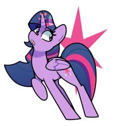 Size: 2010x2074 | Tagged: safe, artist:kindakismet, derpibooru import, twilight sparkle, twilight sparkle (alicorn), alicorn, pony, g4, raised hoof, raised leg, solo, sparkles