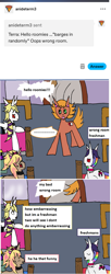 Size: 1079x2639 | Tagged: safe, artist:ask-luciavampire, derpibooru import, oc, earth pony, pony, undead, unicorn, vampire, vampony, academy, ask, horn, indoors, roommates, tumblr