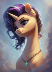 Size: 1024x1408 | Tagged: safe, ai content, derpibooru import, machine learning generated, starlight glimmer, pony, unicorn, g4, horn, prompter:ilham470, solo