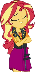 Size: 1243x2520 | Tagged: safe, derpibooru import, edit, edited screencap, editor:mrtoonlover83, screencap, sunset shimmer, equestria girls, g4, background removed, crossed arms, eyes closed, female, not a vector, simple background, solo, transparent background