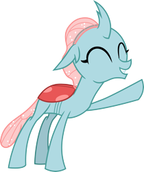 Size: 3000x3569 | Tagged: safe, artist:cloudy glow, derpibooru import, ocellus, changedling, changeling, g4, ^^, cute, diaocelles, eyes closed, female, grin, raised hoof, raised leg, simple background, smiling, solo, transparent background, vector