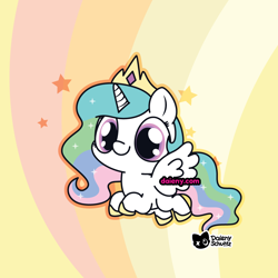 Size: 1000x1000 | Tagged: safe, artist:daieny, derpibooru import, princess celestia, alicorn, g4, chibi, cute, cutelestia