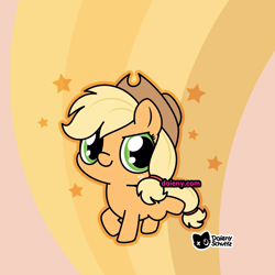 Size: 1000x1000 | Tagged: safe, artist:daieny, derpibooru import, applejack, earth pony, pony, g4, chibi, cute, jackabetes