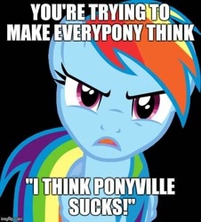 Size: 500x554 | Tagged: safe, derpibooru import, rainbow dash, pegasus, g4, caption, fred jones, image macro, my little pony: friendship is magic, scooby-doo, scooby-doo!, text