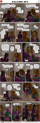 Size: 2000x6210 | Tagged: safe, artist:stellarator, derpibooru import, adagio dazzle, oc, oc:peach cobbler, oc:ruby cabernet, anthro, unguligrade anthro, comic:we will be adored, comic:we will be adored part 62, g4, 3d, blender, blender cycles, breasts, collar, comic, gem, head in lap, hug, not sfm, siren gem, surprise hug, vulgar