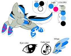 Size: 775x615 | Tagged: safe, artist:softfur, derpibooru import, oc, oc only, oc:minty tone, pegasus, pony, 2012, gray coat, multicolored mane, multicolored tail, pegasus oc, reference sheet, solo, tail