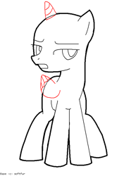 Size: 558x793 | Tagged: safe, artist:softfur, derpibooru import, oc, alicorn, pony, 2012, base, monochrome, pixel-crisp art, solo, teeth, template