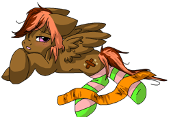 Size: 1116x767 | Tagged: safe, artist:softfur, derpibooru import, oc, oc only, pegasus, pony, 2012, brown coat, clothes, full body, pegasus oc, simple background, socks, solo, transparent background