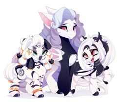 Size: 6000x5000 | Tagged: safe, artist:xsatanielx, derpibooru import, oc, oc only, oc:dark von marvranes, oc:love potion, oc:nightlight snow, bat pony, zebra, bat pony oc, female, male