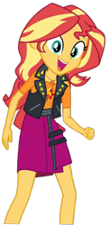 Size: 967x2000 | Tagged: safe, derpibooru import, edit, edited screencap, editor:cutler1228, screencap, sunset shimmer, human, equestria girls, g4, background removed, blouse, cute, female, feminism, leather vest, not a vector, shimmerbetes, simple background, skirt, solo, sunsass shimmer, transparent background