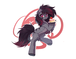 Size: 3950x3067 | Tagged: safe, artist:jfrxd, derpibooru import, oc, oc only, pony, concave belly, countershading, female, food, mare, simple background, solo, strawberry, white background