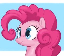 Size: 2048x1785 | Tagged: safe, artist:_ton618_, derpibooru import, pinkie pie, earth pony, pony, g4, blush lines, blushing, bust, cute, diapinkes, female, letterboxing, mare, smiling, solo