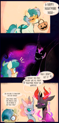 Size: 1371x2847 | Tagged: safe, artist:sockiepuppetry, derpibooru import, nightmare moon, ocellus, pharynx, sandbar, alicorn, changedling, changeling, earth pony, pony, g4