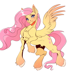 Size: 1594x1678 | Tagged: safe, artist:1an1, derpibooru import, fluttershy, pegasus, pony, simple background, solo, white background