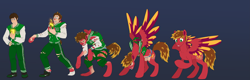 Size: 7697x2452 | Tagged: safe, artist:atcpony, derpibooru import, oc, oc only, human, pegasus, pony, human to pony, pegasus oc, solo, species swap, transformation, transformation sequence