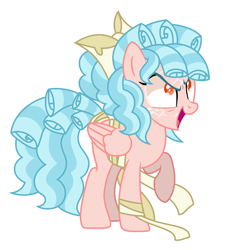 Size: 1224x1354 | Tagged: safe, artist:amicasecretuwu, derpibooru import, cozy glow, pegasus, pony, g4, adult, bow, crazy face, crazy glow, curly hair, curly mane, faic, future, hair bow, insanity, older, older cozy glow, red eyes, ribbon, simple background, what if, white background