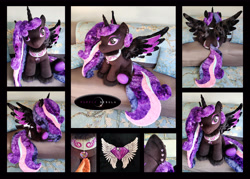 Size: 5352x3832 | Tagged: safe, artist:purplenebulastudios, derpibooru import, oc, oc:purple nebula, alicorn, pony, chibi, female, indoors, irl, mare, photo, plushie, solo