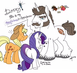 Size: 5000x4747 | Tagged: safe, derpibooru import, applejack, big macintosh, hondo flanks, rarity, trouble shoes, earth pony, unicorn, g4, female, horn, lesbian, rarijack, shipping