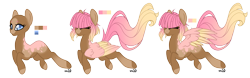 Size: 3029x951 | Tagged: safe, artist:furtoodie, derpibooru import, oc, oc:sundae morning, pegasus, pony, female, mare, reference sheet, simple background, solo, transparent background