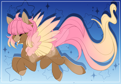 Size: 1600x1110 | Tagged: safe, artist:furtoodie, derpibooru import, oc, oc:sundae morning, pegasus, pony, colored wings, deviantart watermark, female, mare, obtrusive watermark, solo, watermark, wings