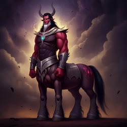 Size: 1024x1024 | Tagged: safe, ai content, derpibooru import, machine learning generated, lord tirek, centaur, taur, g4, generator:google imagen 3.0, male, outdoors, prompter:zerowinger, solo