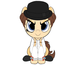 Size: 3089x2649 | Tagged: safe, artist:alicesponycorner, derpibooru import, earth pony, pony, a clockwork orange, alex delarge, contest, contest entry, movie, movie character, not an oc, plushie, youtooz, youtooz mlp design competition