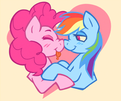 Size: 1844x1536 | Tagged: safe, artist:catponything, derpibooru import, pinkie pie, rainbow dash, earth pony, pegasus, pony, :p, blushing, boop, couple, duo, duo female, female, holding hooves, lesbian, nose wrinkle, noseboop, pinkiedash, shipping, tongue, tongue out