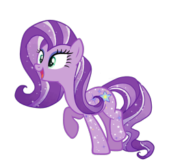 Size: 1754x1708 | Tagged: safe, artist:vernorexia, derpibooru import, earth pony, pony, g3, g4, base used, body markings, full body, g3 to g4, generation leap, gradient mane, green eyes, purple coat, purple mane, simple background, solo, sparkles, stars, tinsel, transparent background, twinkle hope