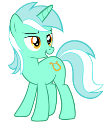 Size: 3986x4777 | Tagged: safe, alternate version, artist:fluffytuli, derpibooru import, lyra heartstrings, pony, unicorn, g4, absurd resolution, artifact, bedroom eyes, female, grin, horn, mare, simple background, smiling, solo, transparent background, vector