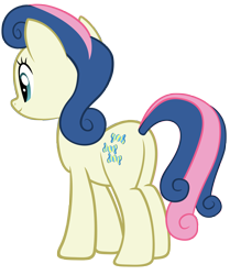 Size: 3986x4777 | Tagged: safe, alternate version, artist:fluffytuli, derpibooru import, bon bon, sweetie drops, earth pony, pony, g4, absurd resolution, artifact, bon butt, butt, female, mare, plot, simple background, solo, transparent background, vector