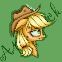 Size: 2048x2048 | Tagged: safe, artist:6hellboy9, derpibooru import, applejack, earth pony, pony, g4, bust, female, portrait, solo