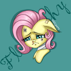 Size: 2048x2048 | Tagged: safe, artist:6hellboy9, derpibooru import, fluttershy, pegasus, pony, g4, bust, cute, portrait, redesign, solo