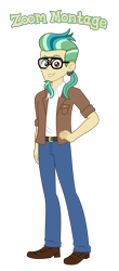 Size: 1866x4251 | Tagged: source needed, safe, anonymous artist, derpibooru import, oc, oc only, oc:zoom montage, human, equestria girls, g4, accessory, beard, belt, belt buckle, buttons, clothes, cum, description is relevant, eyebrows, eyes open, facial, facial hair, glasses, goatee, hairring, hand on hip, happy, heterochromia, high res, implied incest, incest, jacket, looking, looking at you, looking back, looking back at you, male, name, nostrils, offspring, open mouth, pants, parent:canter zoom, parent:juniper montage, parents:zoommontage, pocket, ponytail, product of incest, rolled up sleeves, shirt, shoes, simple background, smiling, smiling at you, solo, standing, story included, t-shirt, teeth, text, transparent background, wall of tags