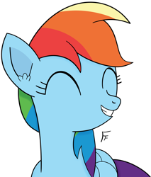 Size: 2314x2722 | Tagged: safe, artist:frownfactory, derpibooru import, rainbow dash, pegasus, pony, g4, ^^, eyes closed, female, mare, simple background, smiling, solo, transparent background