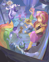 Size: 3503x4423 | Tagged: safe, artist:xiangquxiaomaguo, derpibooru import, angel bunny, applejack, fluttershy, gummy, opalescence, pinkie pie, rainbow dash, rarity, ray, sci-twi, spike, spike the regular dog, sunset shimmer, tank, twilight sparkle, winona, cat, dog, gecko, human, rabbit, tortoise, equestria girls, g4, animal, female, humane five, humane seven, humane six, outdoors, pet six, plushie