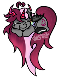 Size: 2550x3300 | Tagged: safe, artist:bloodysticktape, derpibooru import, succubus, heart pony, piercing, simple background, solo, transparent background