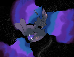 Size: 4678x3637 | Tagged: safe, artist:al solae, derpibooru import, oc, oc only, unicorn, female, horn, mare, sleeping, space, space pony, starfield, stars, unicorn oc