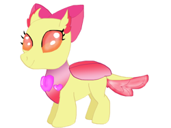 Size: 1280x961 | Tagged: safe, artist:liepardmon555, derpibooru import, apple bloom, changedling, changeling, g4, adorabloom, apple bloom's bow, bow, changedlingified, changelingified, cute, female, hair bow, simple background, solo, species swap, transparent background, vector