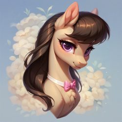 Size: 1024x1024 | Tagged: safe, ai content, derpibooru import, generator:pony diffusion v6 xl, generator:stable diffusion, machine learning generated, octavia melody, earth pony, pony, g4, bust, chest fluff, female, looking at you, mare, prompter:teonanakatle, smiling, smiling at you, solo, sternocleidomastoid