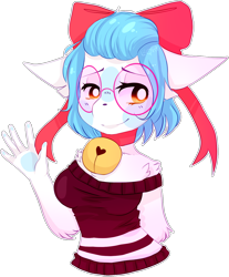 Size: 1112x1340 | Tagged: safe, artist:amiicommissions, derpibooru import, oc, oc:lilly, anthro, bow, clothes, female, glasses, hair bow, simple background, solo, sweater, transparent background