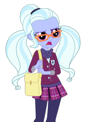 Size: 2500x3506 | Tagged: safe, artist:gmaplay, derpibooru import, screencap, sugarcoat, equestria girls, friendship games, g4, clothes, crystal prep academy, crystal prep academy uniform, crystal prep shadowbolts, school uniform, sugarcoat is not amused, unamused, worried