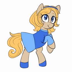 Size: 3000x3000 | Tagged: safe, artist:flutterpawss, derpibooru import, oc, oc only, earth pony, pony, clothes, dress, female, mare, rearing, skirt, smiling, solo