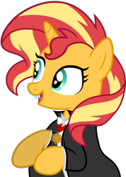 Size: 1478x2073 | Tagged: safe, artist:ahsokafan100, derpibooru import, sunset shimmer, pony, unicorn, g4, bela lugosi, bowtie, cape, clothes, costume, cute, dracula, fake fangs, fangs, halloween, halloween costume, holiday, horn, jewelry, medallion, mlp fim's fourteenth anniversary, necklace, nightmare night, nightmare night costume, open mouth, open smile, raised hoof, raised hooves, raised leg, shimmerbetes, simple background, smiling, solo, transparent background, tuxedo, universal monsters, vampire costume, vampire shimmer, vector