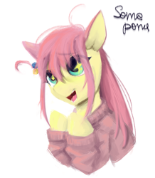 Size: 1270x1455 | Tagged: safe, artist:some_ponu, derpibooru import, pony, bocchi the rock!, eye clipping through hair, female, hitori gotoh, mare, open mouth, ponified, simple background, smiling, solo, species swap, starry eyes, tracksuit, white background, wingding eyes