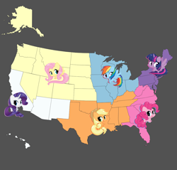 Size: 2859x2732 | Tagged: safe, artist:kmwolf, derpibooru import, edit, applejack, fluttershy, pinkie pie, rainbow dash, rarity, twilight sparkle, g4, alabama, alaska, arizona, arkansas, california, colorado, connecticut, cute, dashabetes, delaware, diapinkes, florida, georgia, hawaii, idaho, illinois, indiana, iowa, jackabetes, kansas, kentucky, louisiana, maine, mane six, map, maryland, massachusetts, michigan, minnesota, mississippi, missouri, montana, nebraska, nevada, new hampshire, new jersey, new mexico, new york, north carolina, north dakota, ohio, oklahoma, oregon, pennsylvania, ponies as regions, raribetes, rhode island, shyabetes, south carolina, south dakota, tennessee, texas, twiabetes, united states, utah, vermont, virginia, washington, washington d.c., west virginia, wisconsin, wyoming