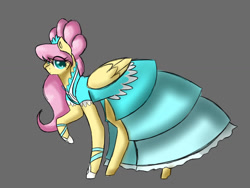 Size: 1032x774 | Tagged: safe, artist:windybriz, derpibooru import, fluttershy, pegasus, pony, clothes, dress, solo